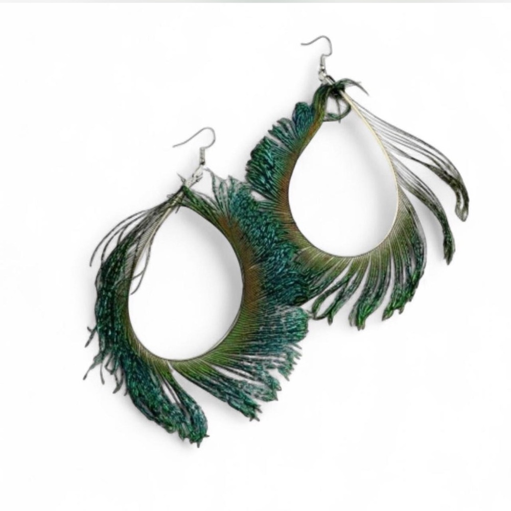 Peacock Feather Earrings‎